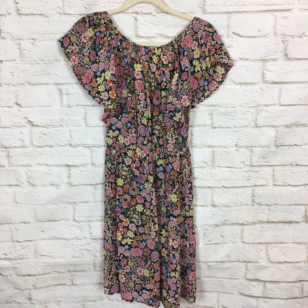 Warehouse Floral Summer Silk Dress Small 4